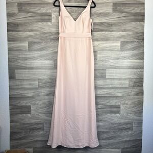 White by Vera Wang Dress Womens 10 Blush Pink‎ Chiffon Bridesmaid Wedding Prom